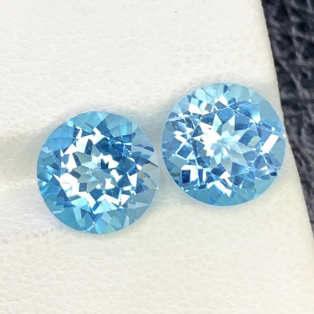 4.94 Cts Natural Sky Blue Topaz Round Pair
